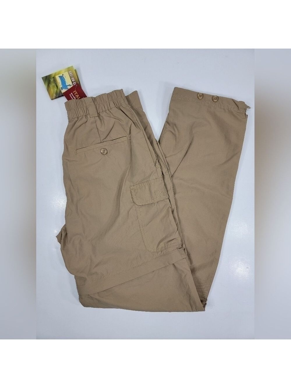 NWT Campmor Convertible Pants Tan Khaki Women's XS Elastic Waist Camping Outdoor